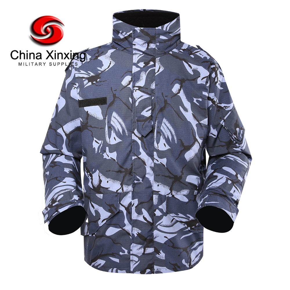 Navy Blue Camouflage Camouflage military winter fleece jacket