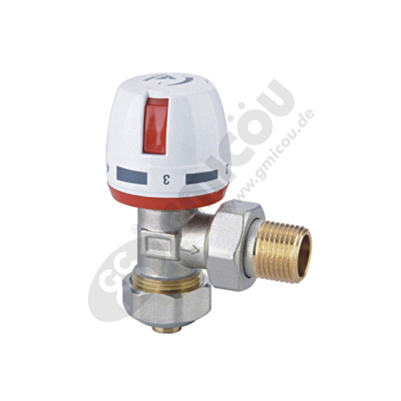 Angle manual thermostatic valve with Sliding connector