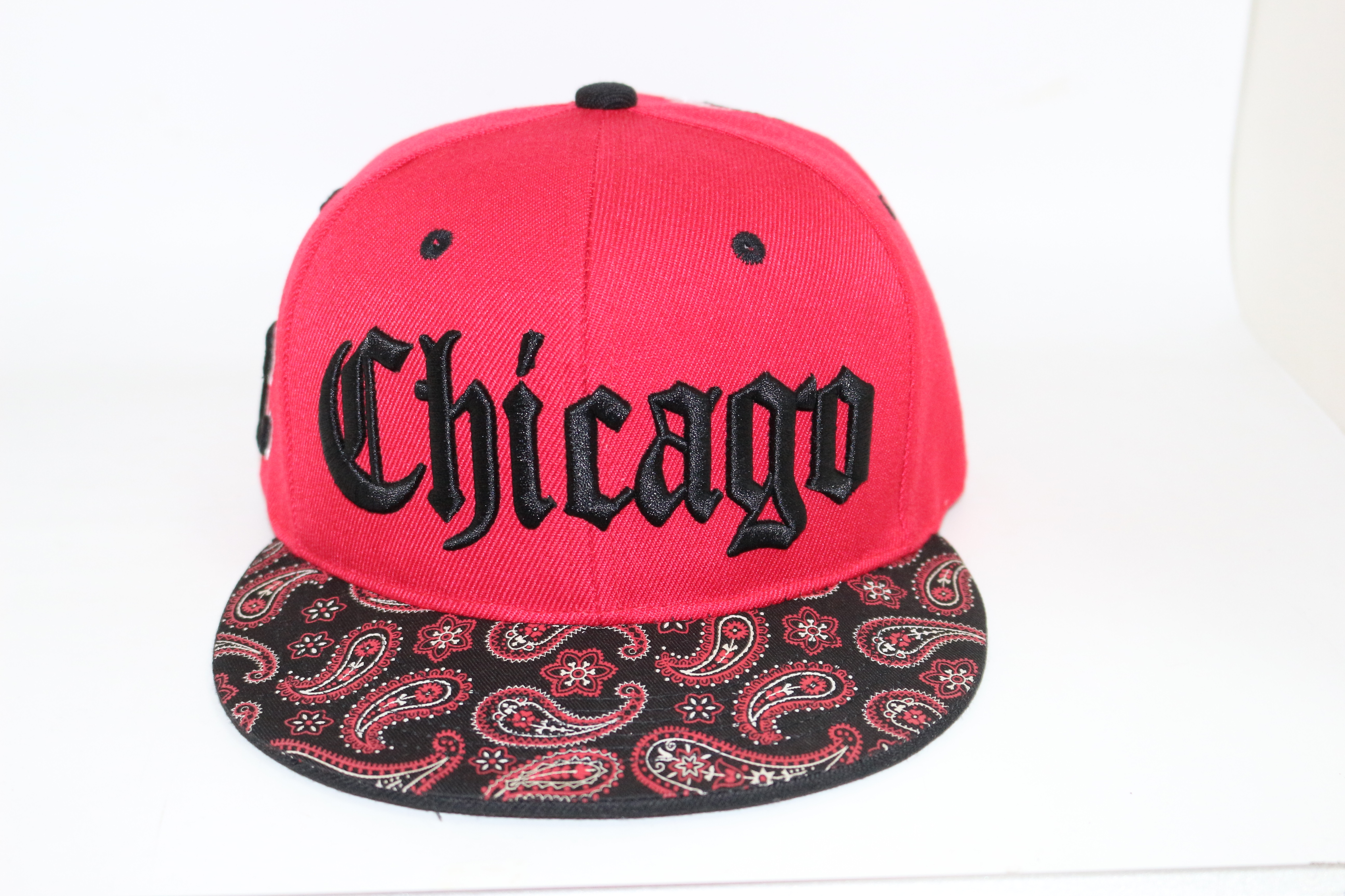 100% cotton 3d embroidery with print brim cap
