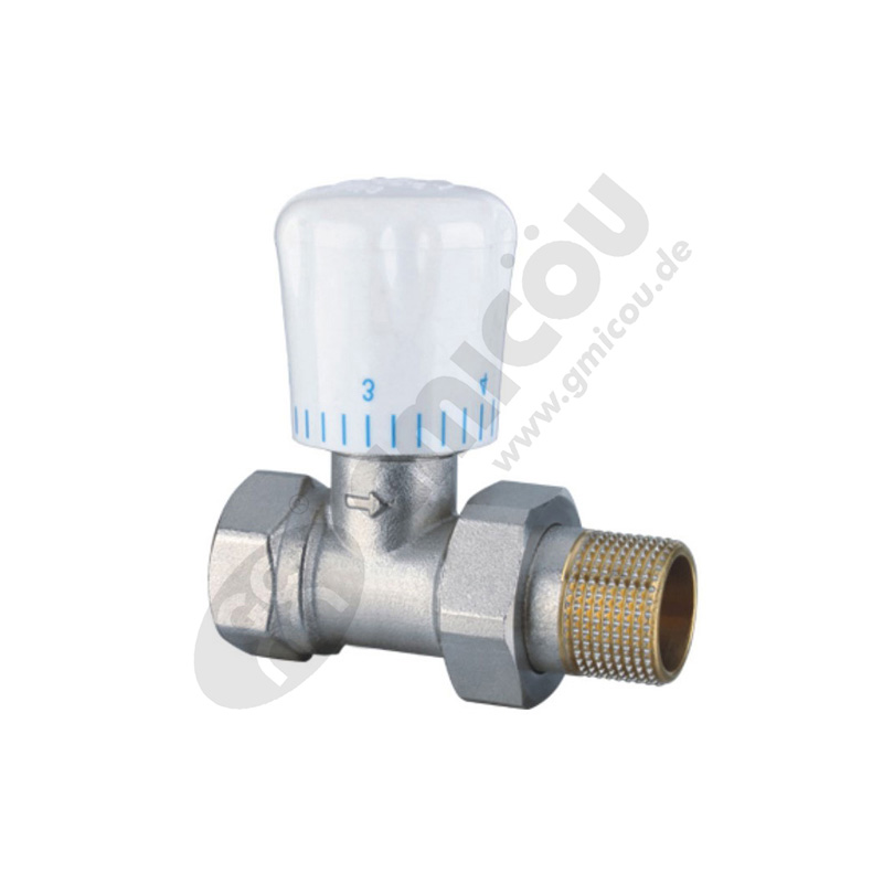 Straight manual thermostatic valve with female thread