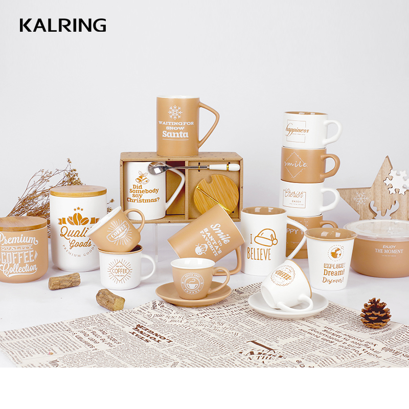 Ceramic tableware new bone china mug brown color glaze mug coffee mug for wholesale