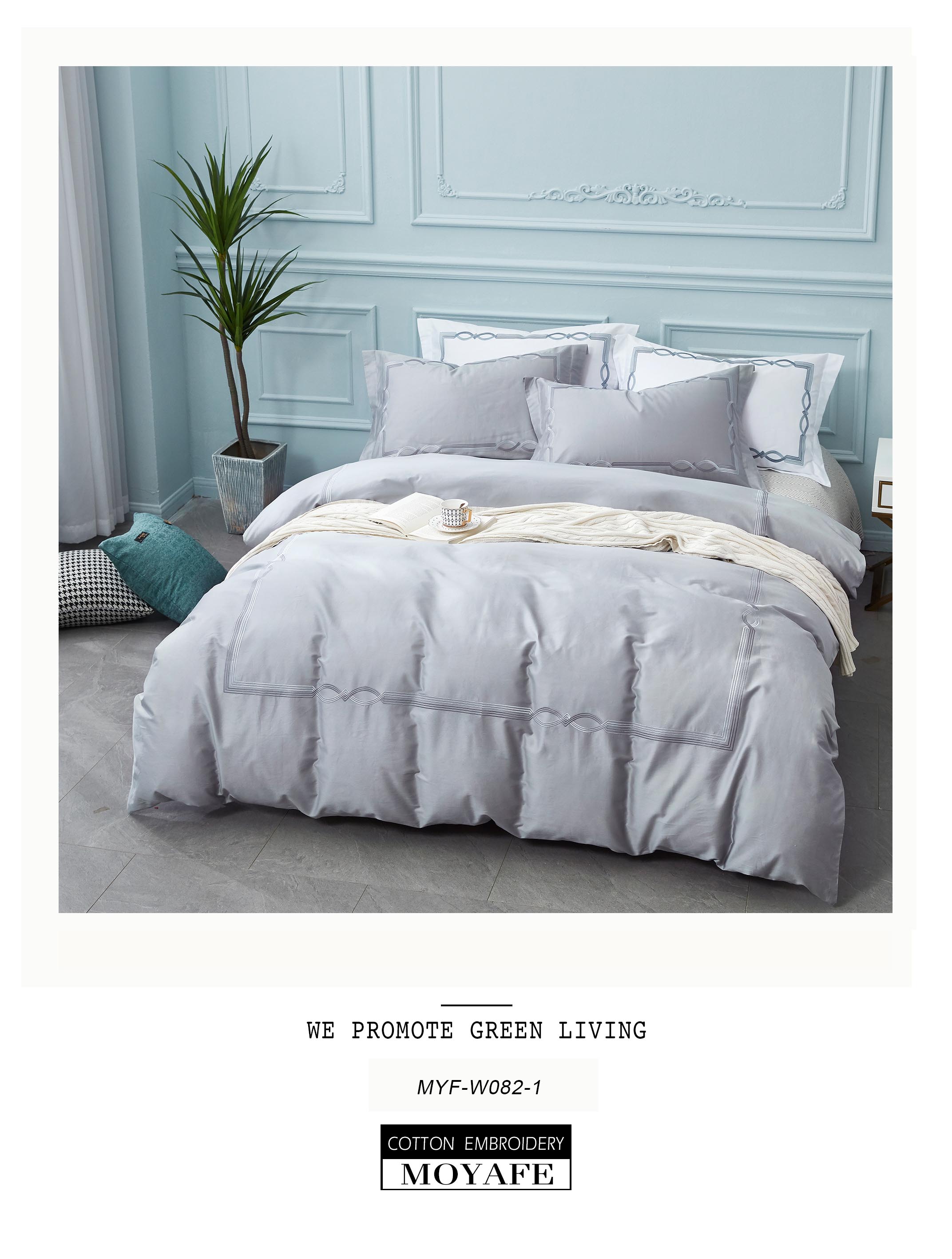 Pure cotton embroidery sheet set duvet cover set