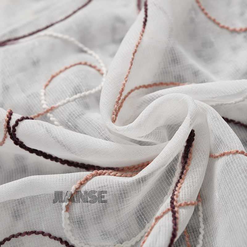 Curtain E8298 Rope Emb On Doris Base Grommet Curtain
