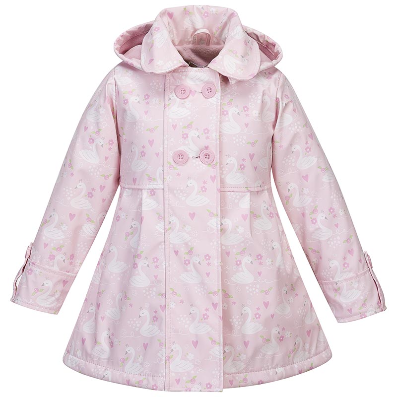 Girl's PU flexible raincoat with allover print