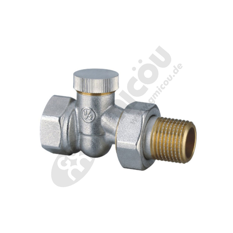 Straight backwater heating valve with female thread