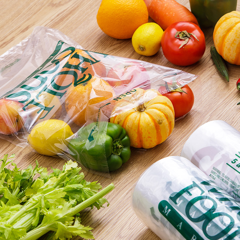 "HDPE Produce Bag Supermarket Food Bag On Roll For Fresh Vegetables Fruit