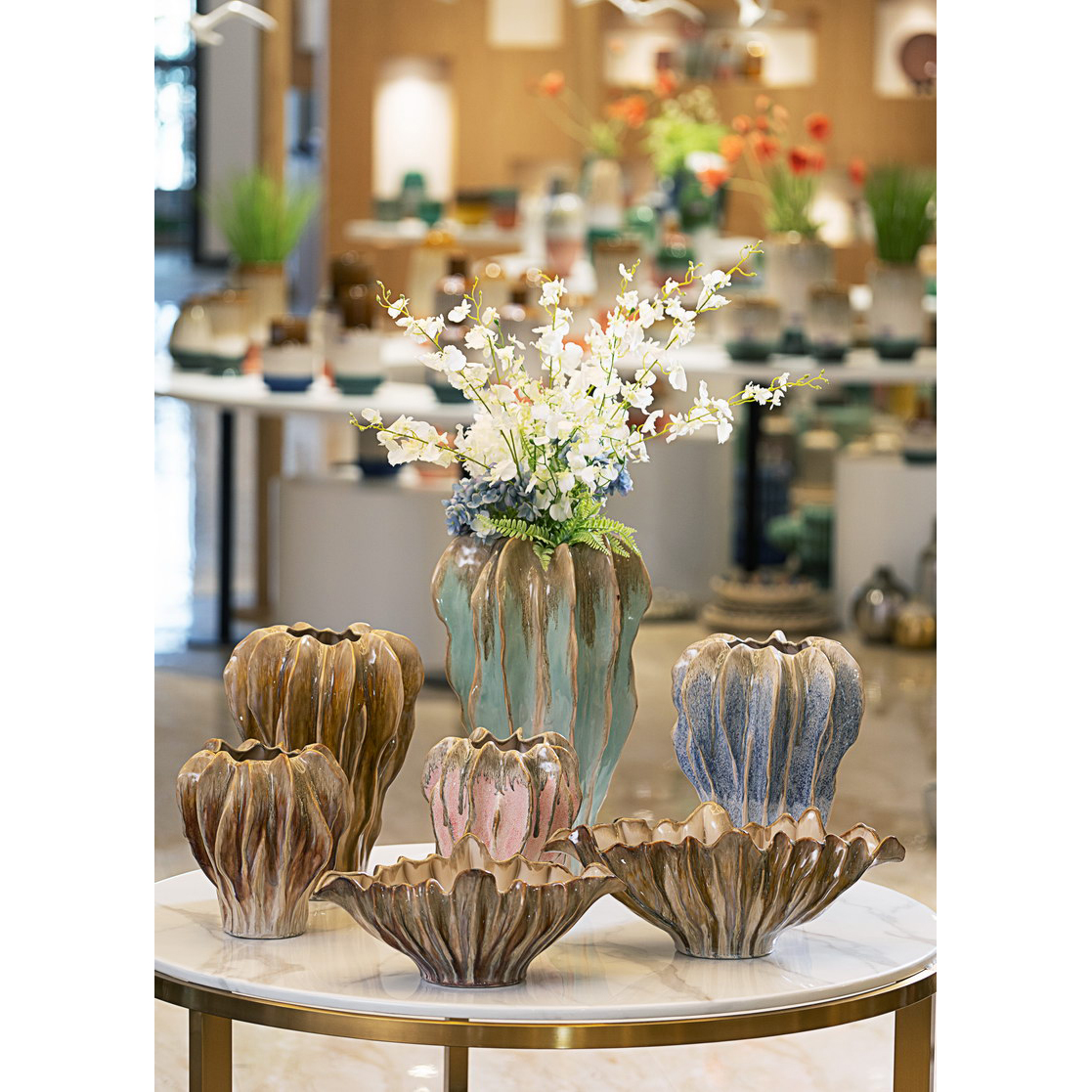 Natural rock shining garden home decor collection