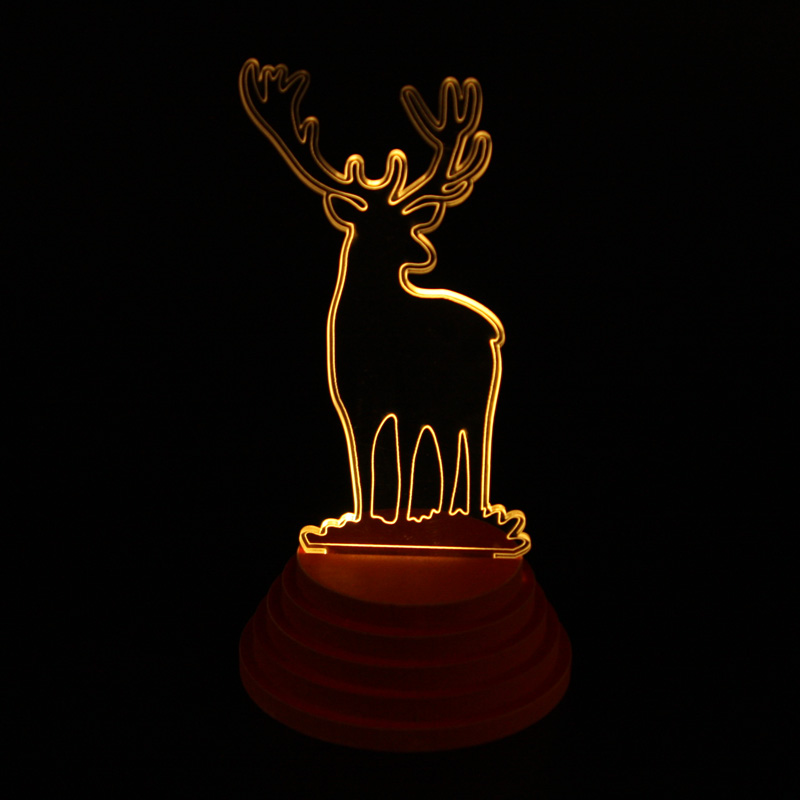 LED Reindeer - Night Lamp, wood base