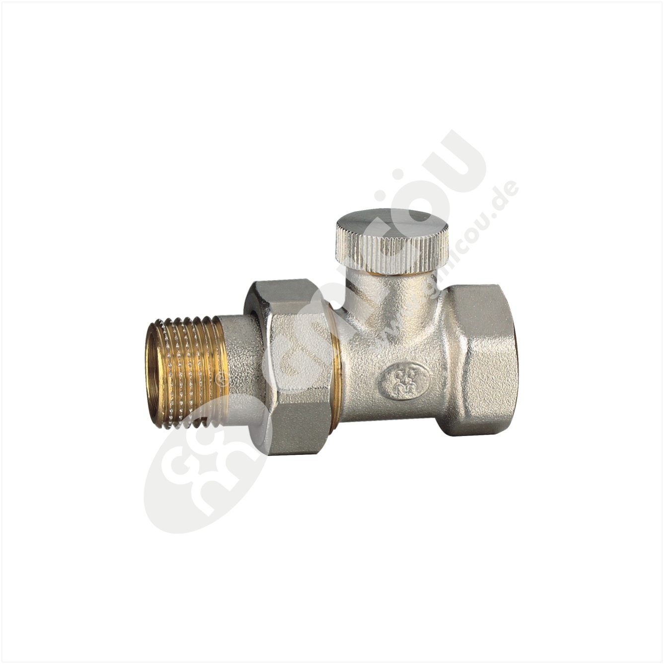 Straight backwater heating valve with female thread