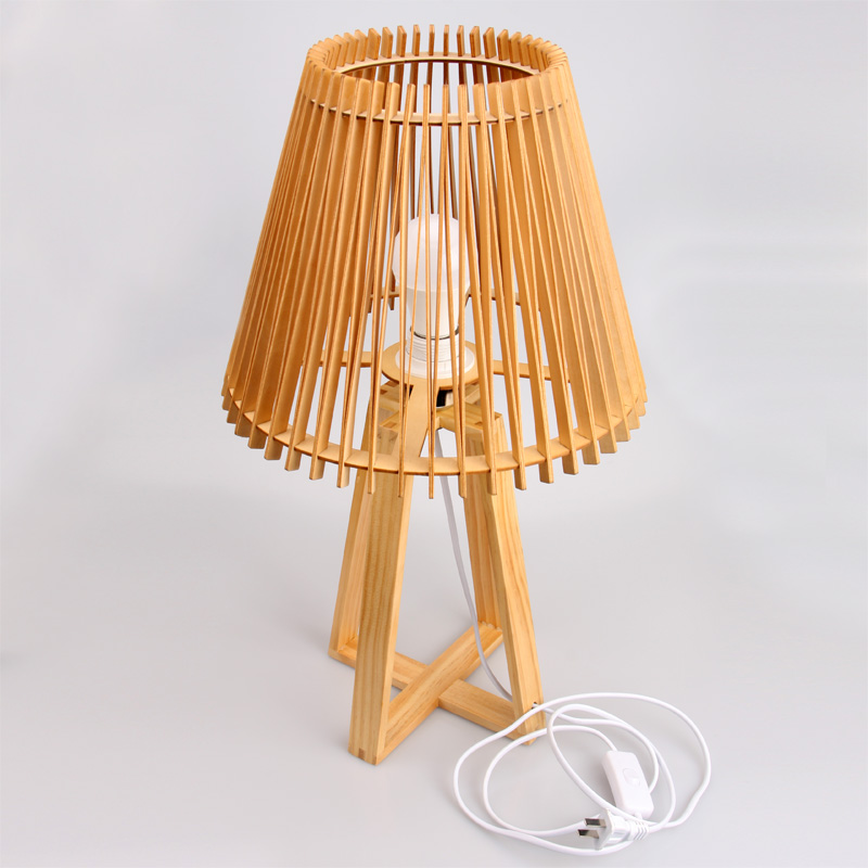 LED Solid Wood Desk Lamp