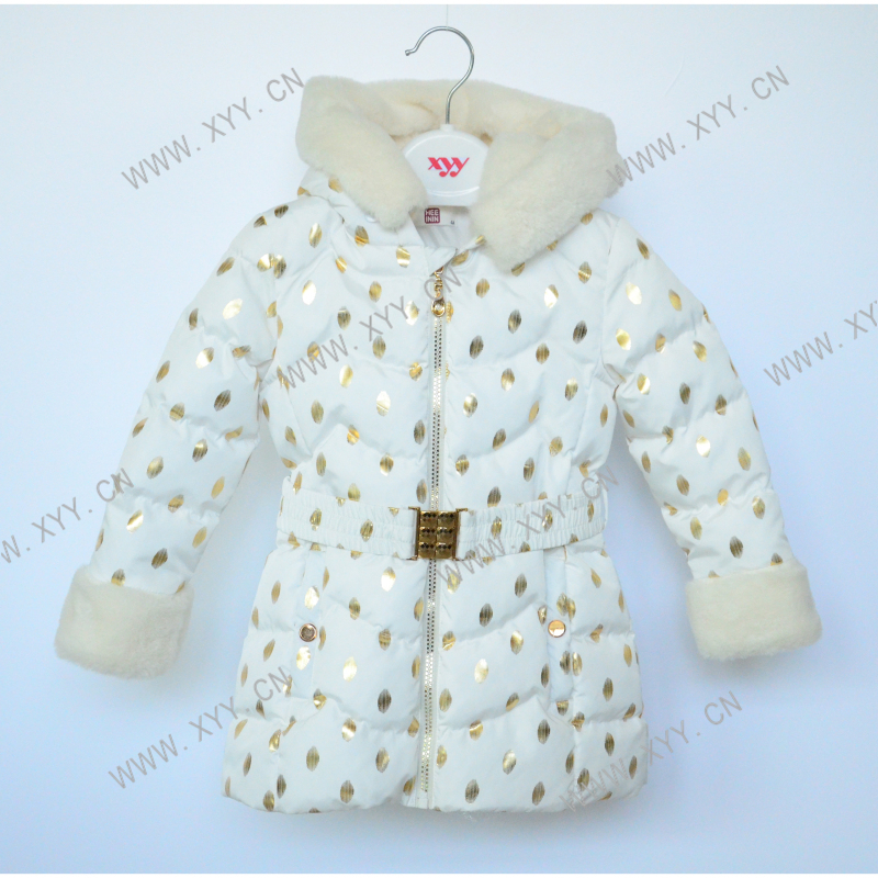 Girl's padded jacket (Long length pattern)