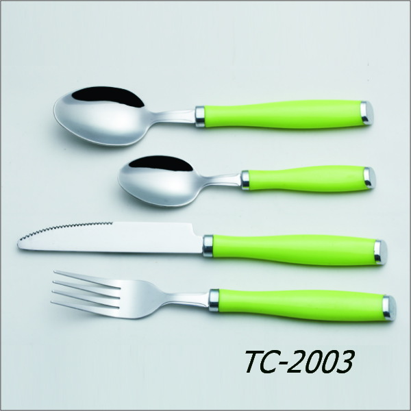 Factory Wholesale 24pcs Flatware Sets Stainless Steel Colorful Plastic Handle Cutlery