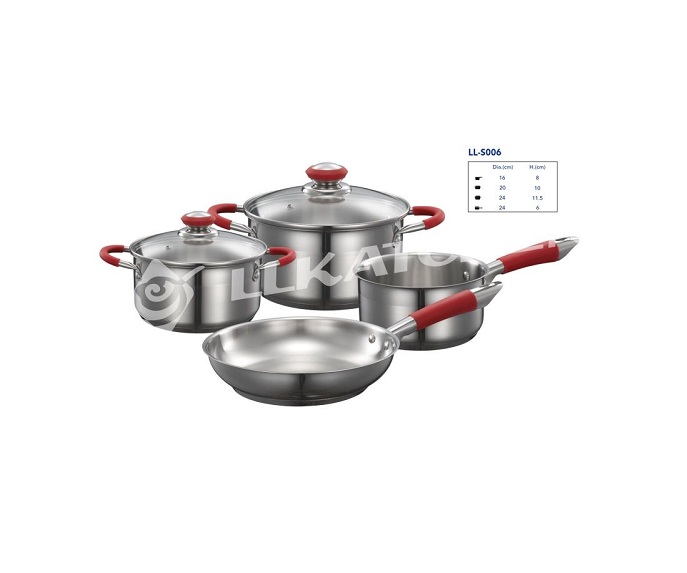 stainless steel 6pcs cookware set