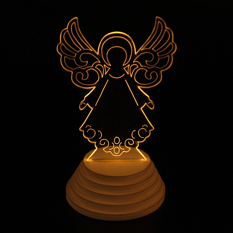 LED Angel - Night Lamp wood base