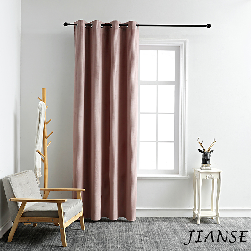 CURTAIN MJ200 Solid velvet curtain fabric stripe flat blackout raedy made curtain custom