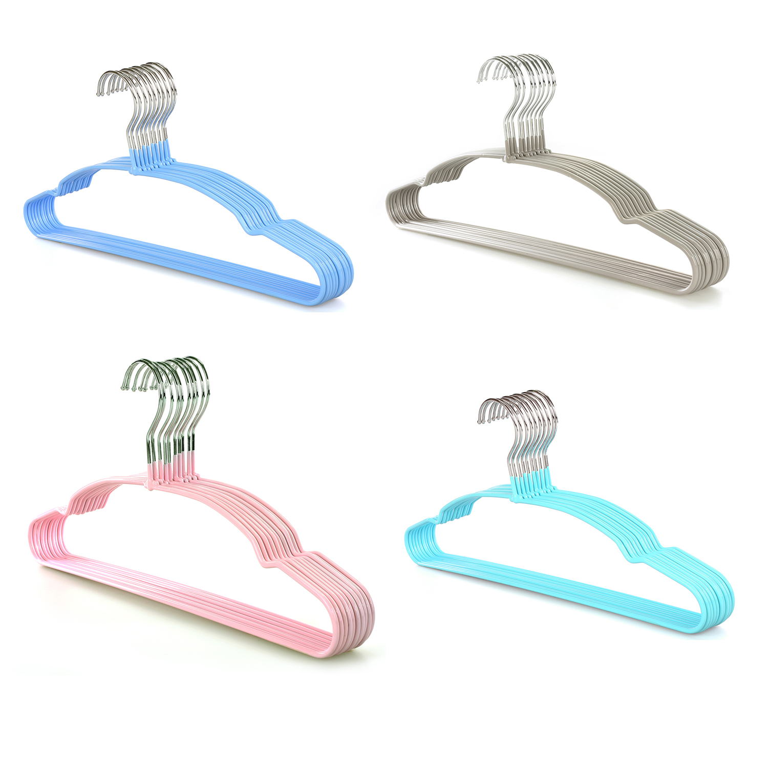 Adult PVC Coated Laundry Metal Wire Clothes Hangers