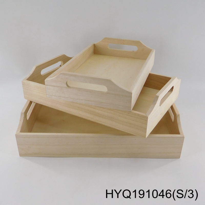 Wood serving tray