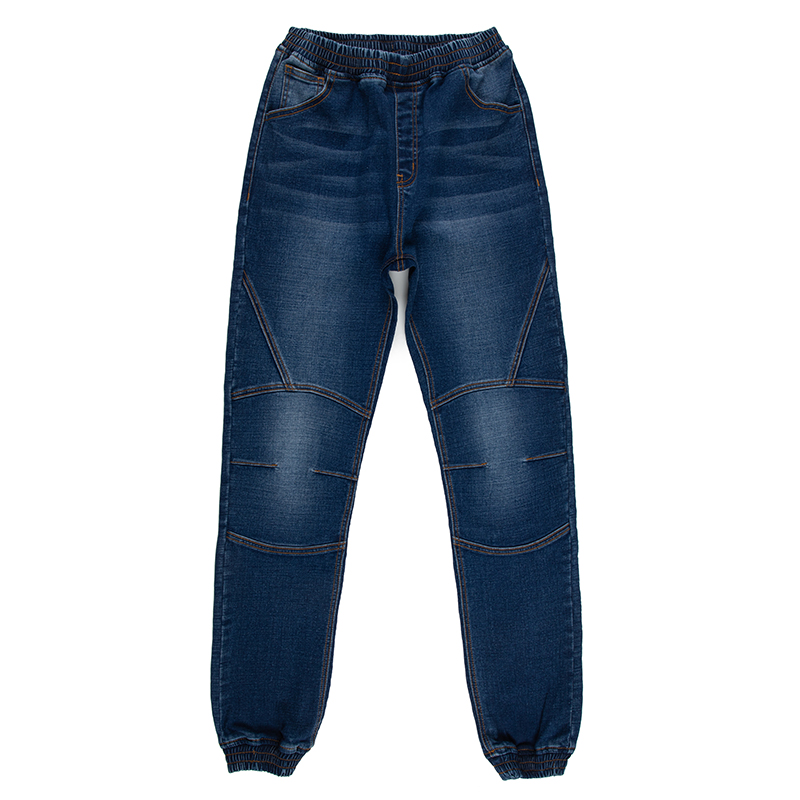 Knit denim jeans pants rubber waistband breathable men jeans trousers G2129