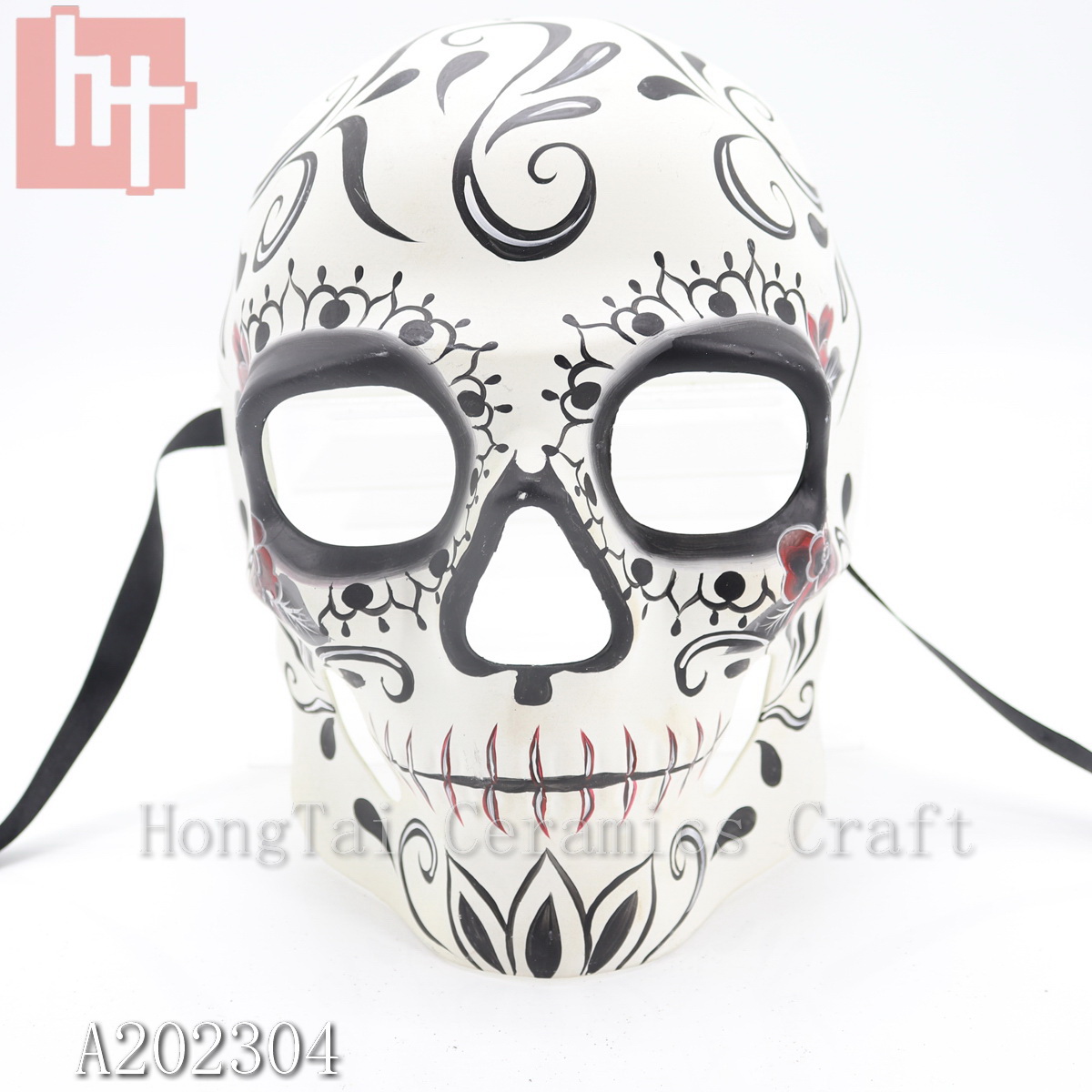 Day of the Dead Mask with Flower A202304 1/set