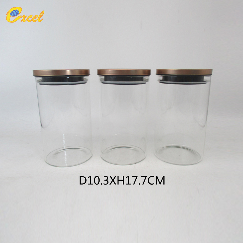 glass canister with metal lid