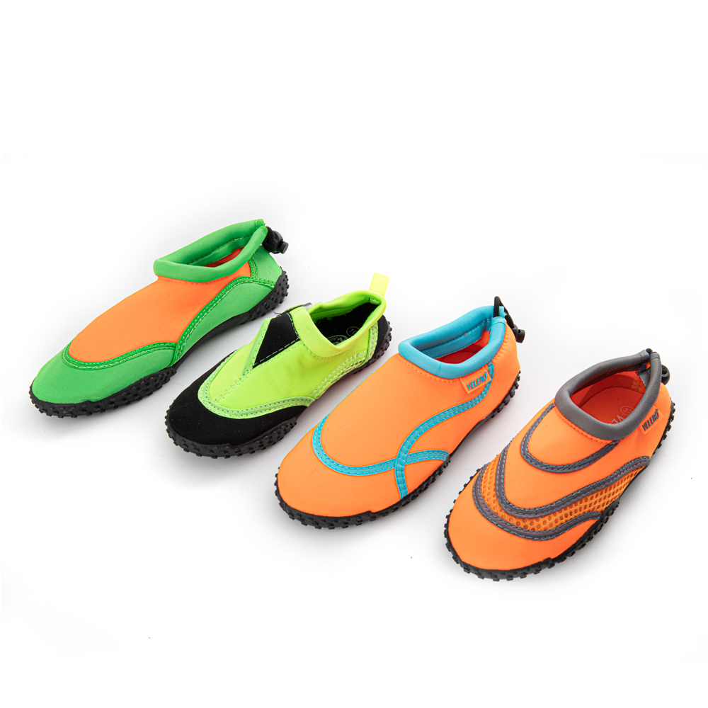Aqua shoe with neon colour upper
