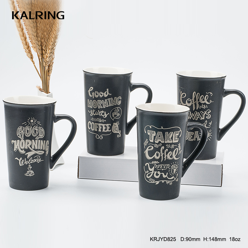 Ceramic tabelware ceramic coffee mug black color glaze mug for wholesale