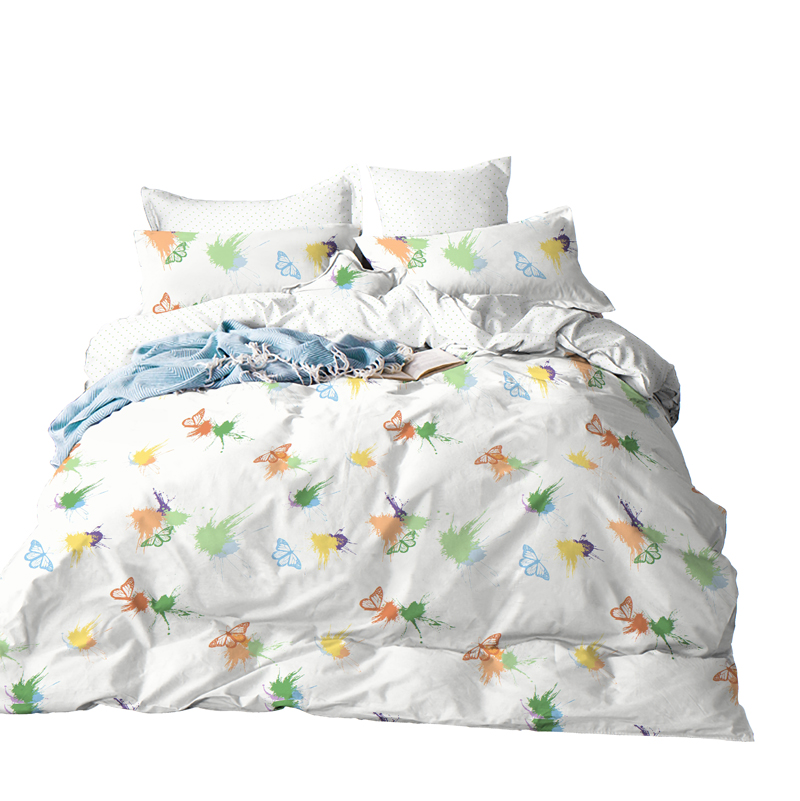 160tc 100cotton Fabric With Butterfly And Painting Printed For Bedding Set