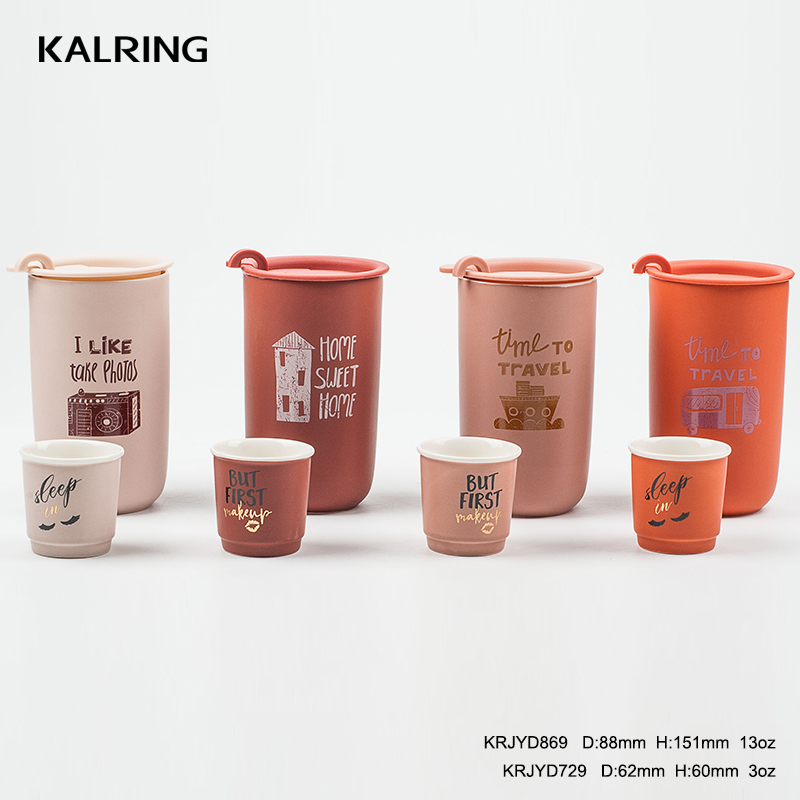 New bone China mug Color glaze mug Mug with silicone
