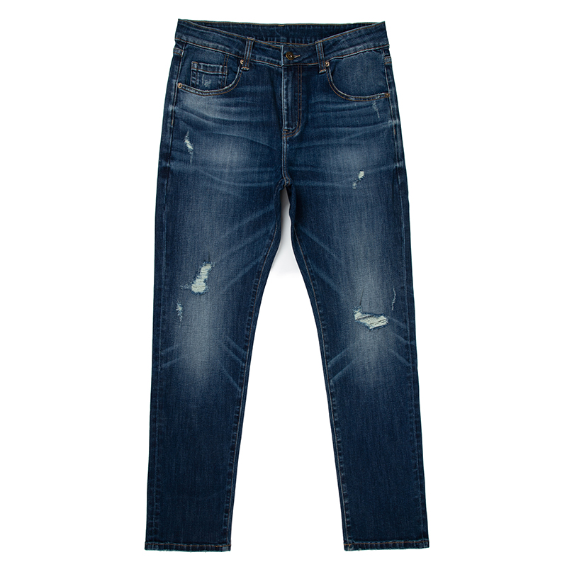Fashion ripped jeans straight slim fit denim jeans trousers men jeans pants G1026