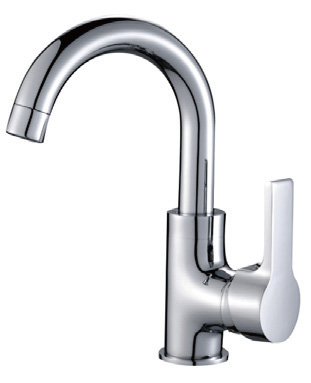 Single lever chromed kitchen mixer