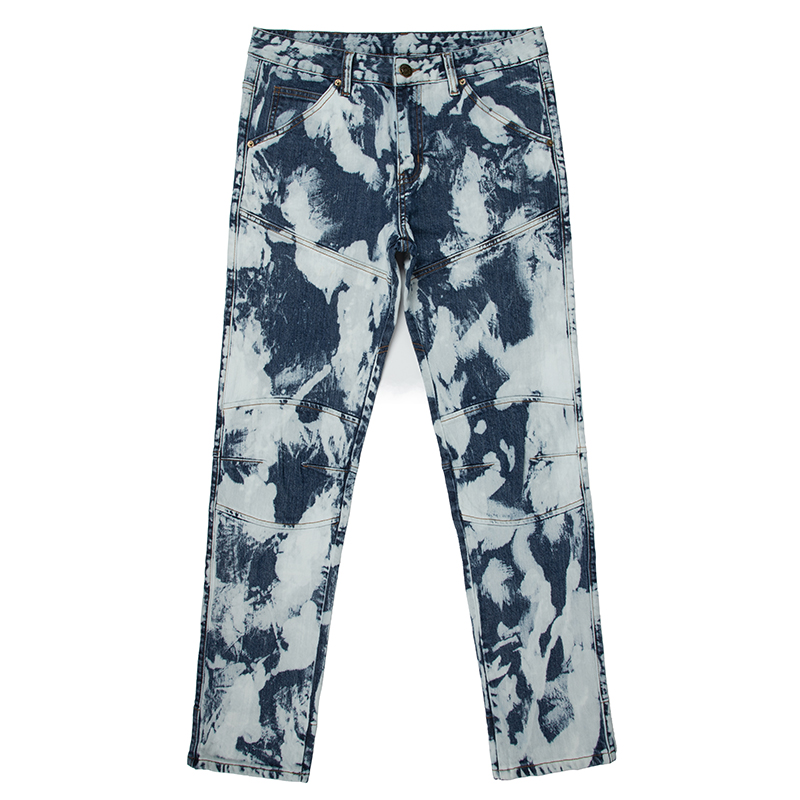 Creative spray paint jeans street cool boy denim stitching jeans support custom W190002