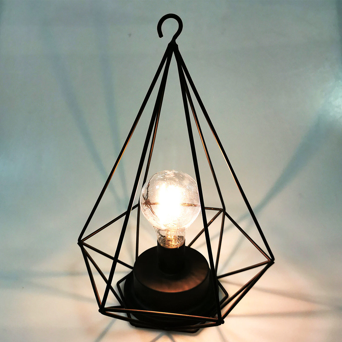 Bolylight 3*AA battery metal Black iron wire home decoration light