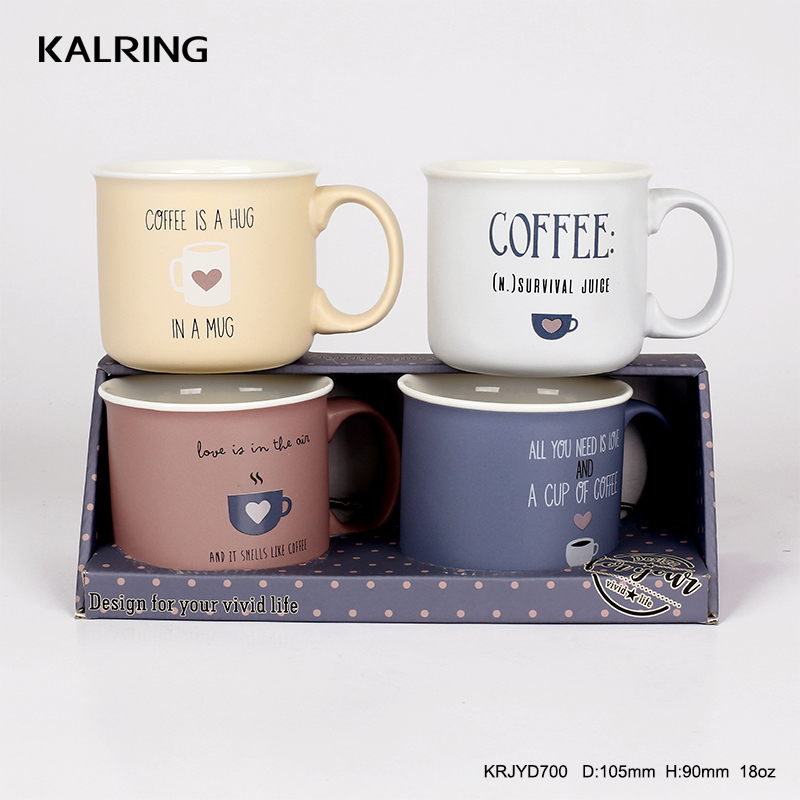 Ceramic mug coffee mug with two tone color galze with coffee design with silicon coverfor gift