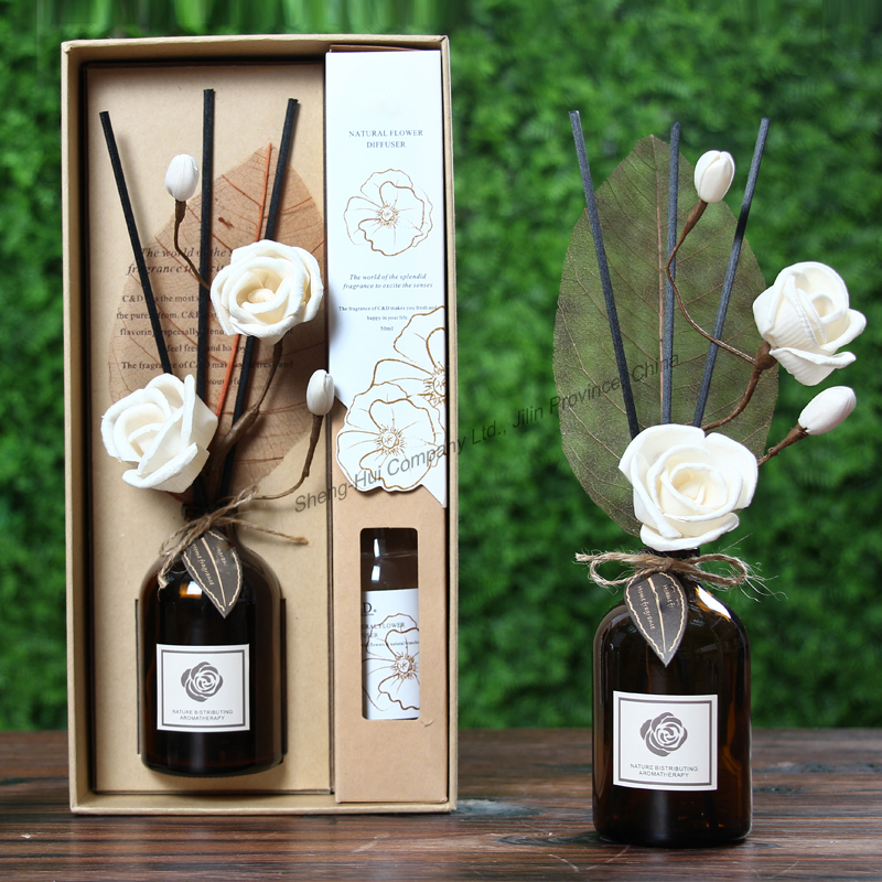 Natural aromatherapy with rose branches and cherry blossoms