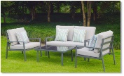 Tifton patio 4PCS Metal Cushion Patio conversation sofa Set