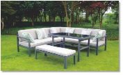 Wheatland patio 5PCS Metal Cushion Corner sectional Set