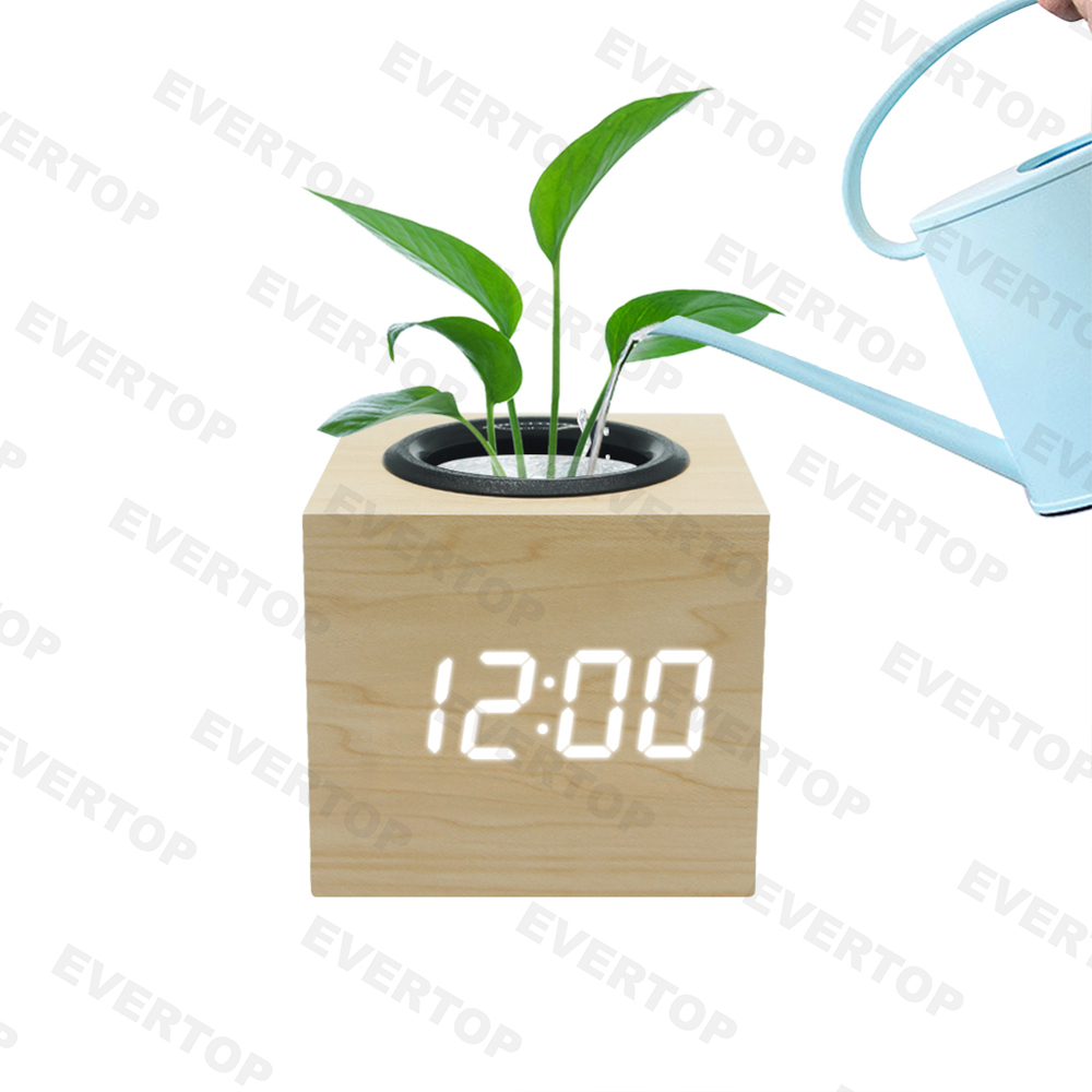 Wooden（MDF） Multifunctional Pen Holder with Alarm Clock ET526F