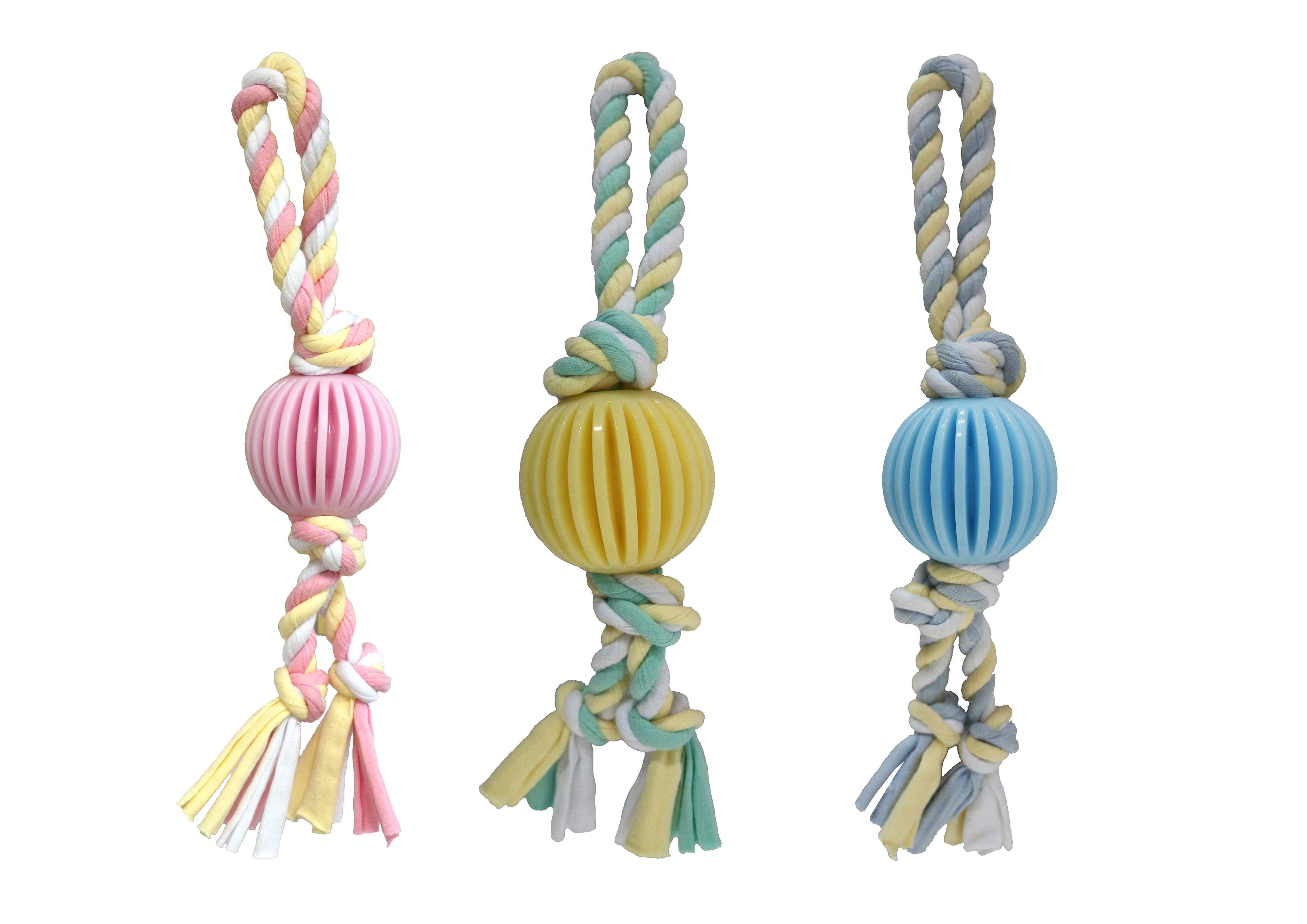 TPR piece of ball through cloth rope