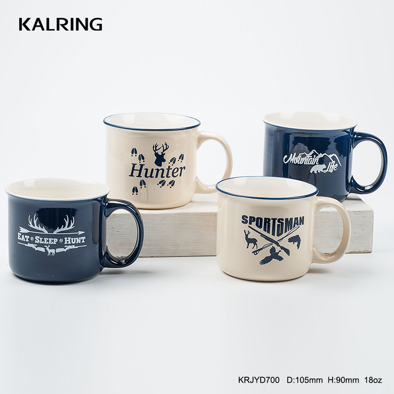 Ceramic mug and sapphire blue glaze and drinking mug for coffee shop
