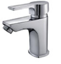 Single lever chromed basin faucet
