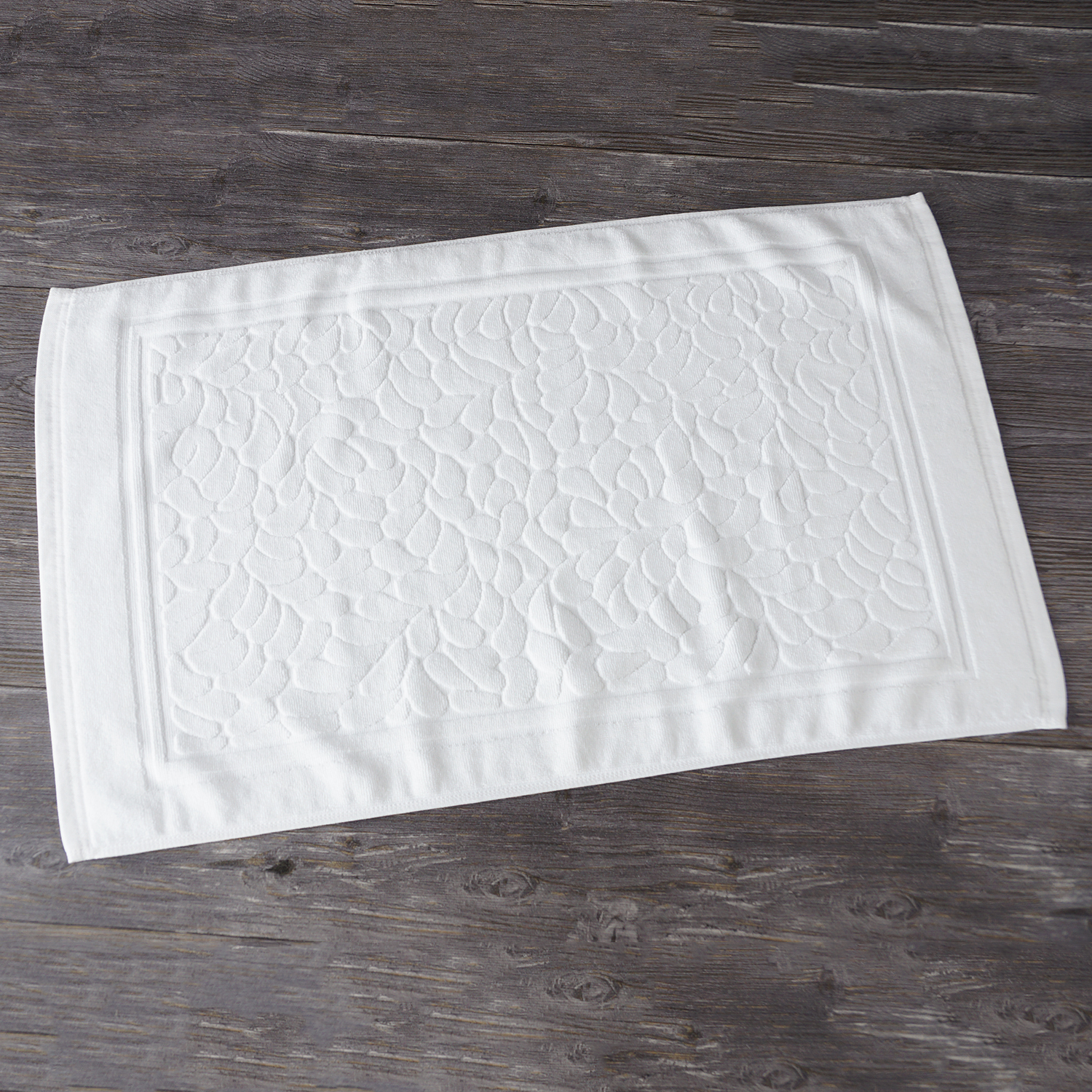 Wholesale 100% Cotton Jacquard White Hotel Bathroom Mat