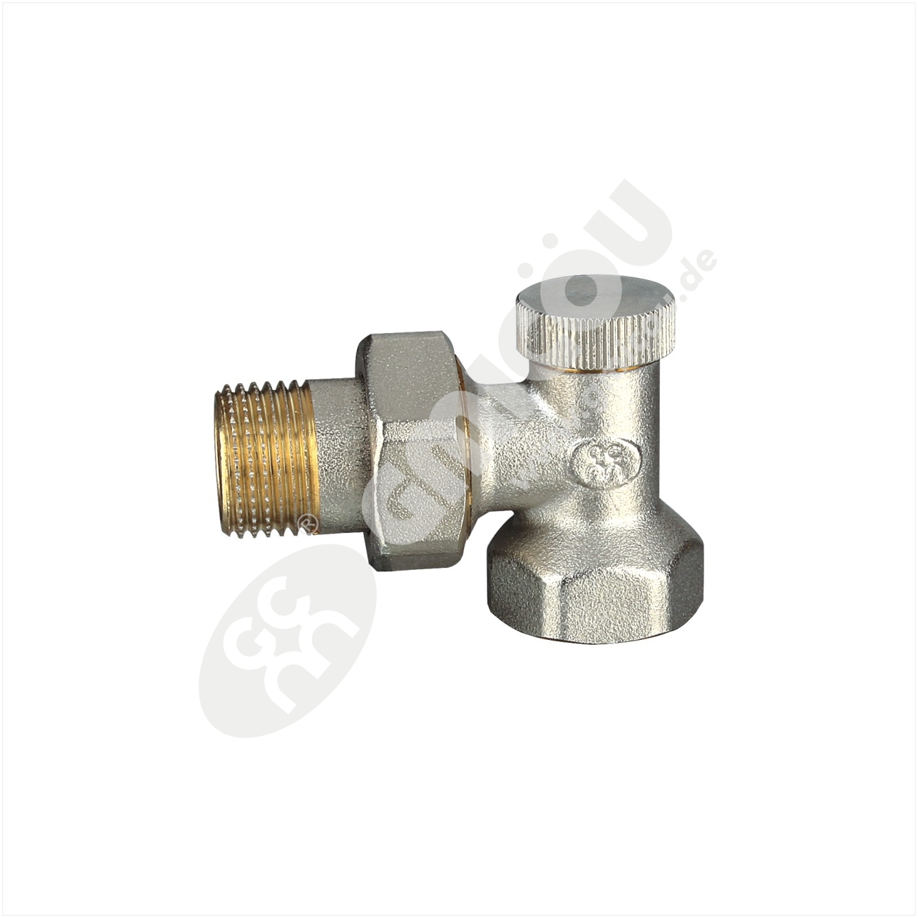 Angle backwater heating valve with female thread