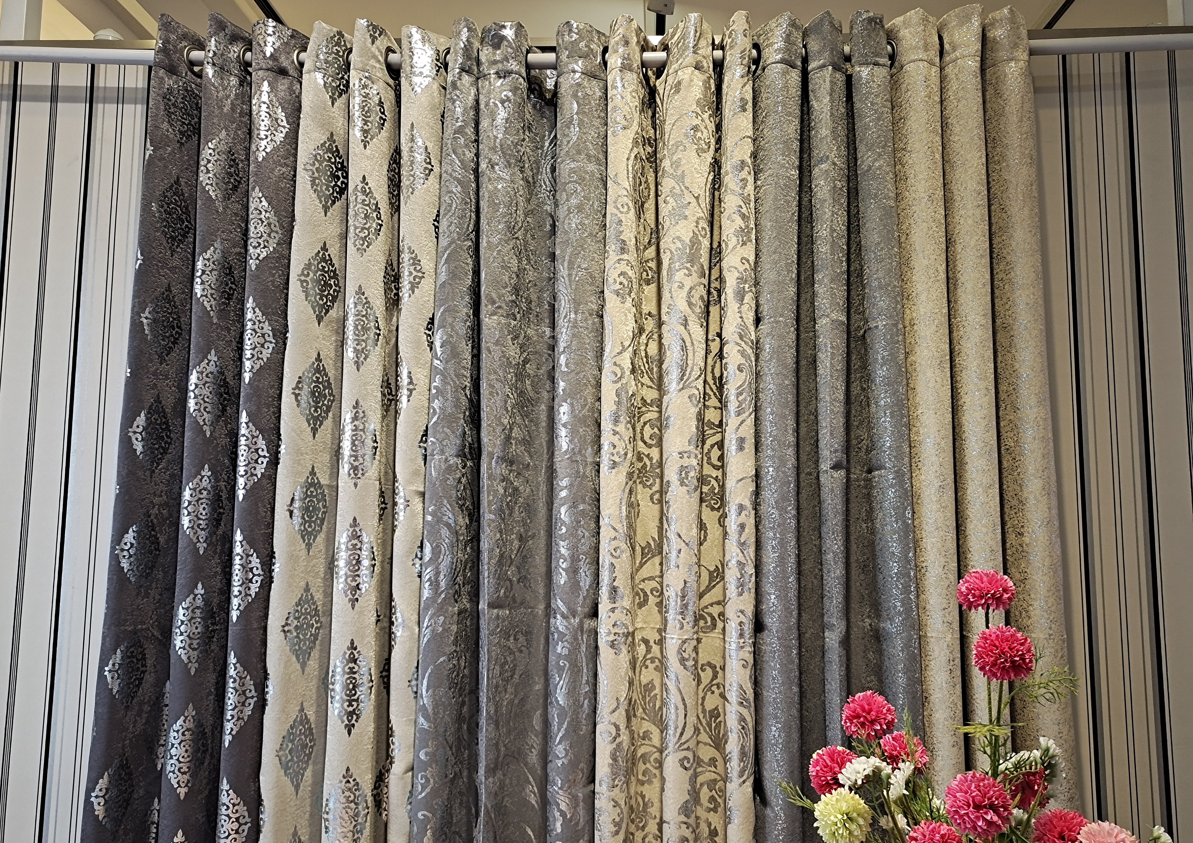Foil Print Blackout Window Curtain
