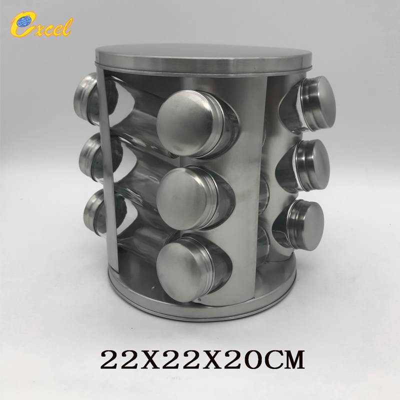 glass s&p jar with metal shelf