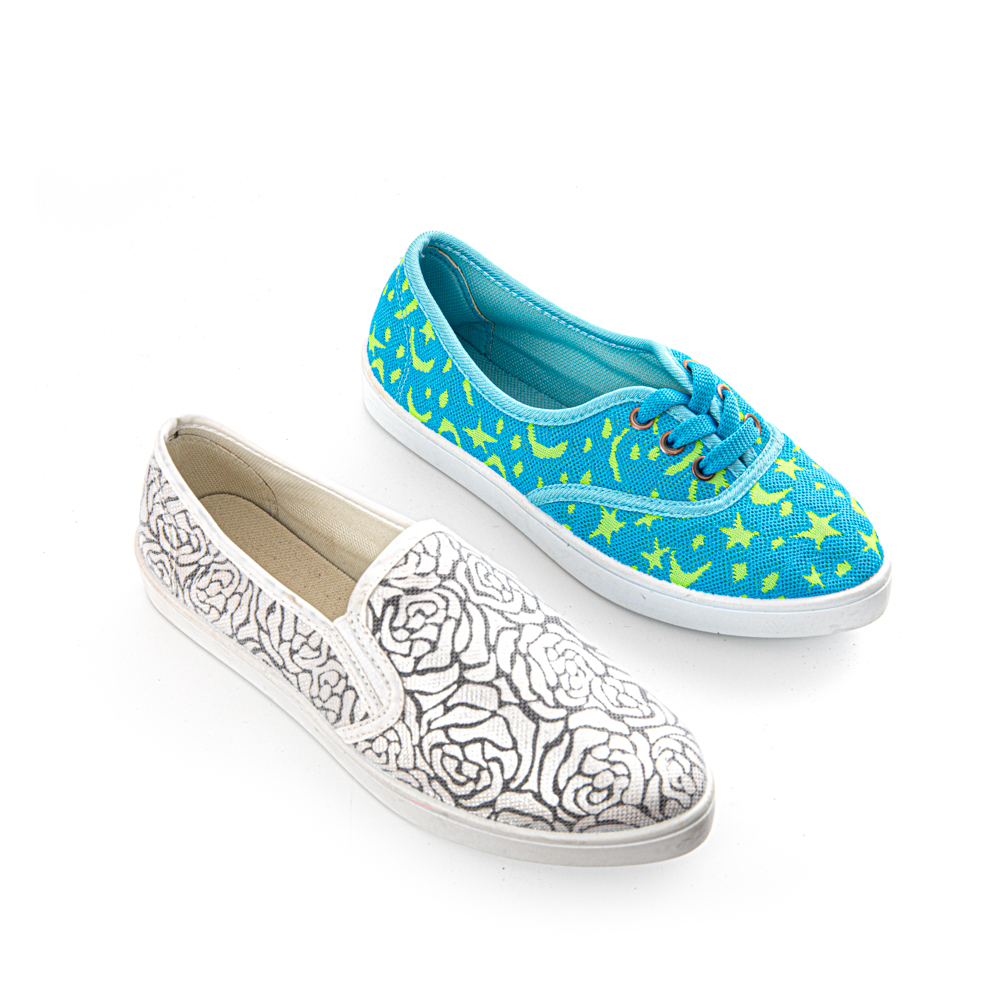 OEM Printing Mesh Women flat casual slip on shoes
