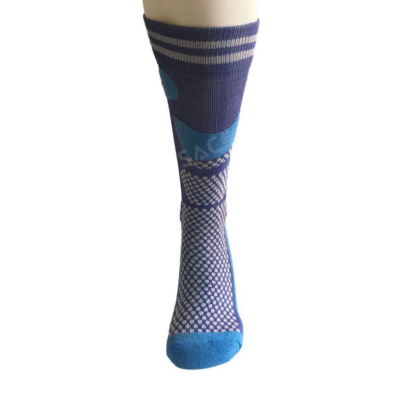 Men's sports socks with long jacquard sole and Terry