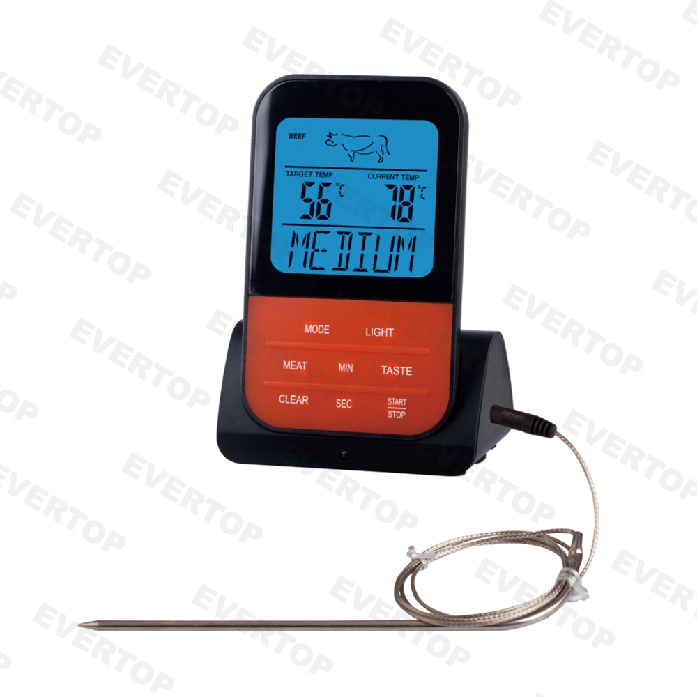 Food grade wireless BBQ thermometer with timer and backlight ET939A