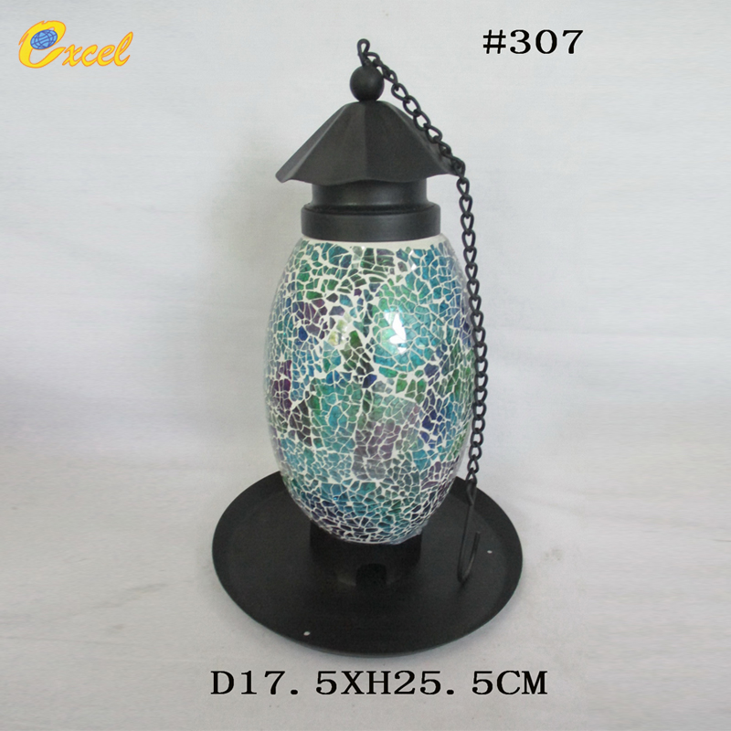 Glass mosaic bird feeder