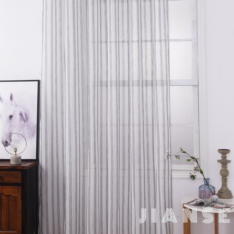 CURTAIN G2265 wholesale stripe sliver curtain fabric for engineering cortnia home window linen fabric