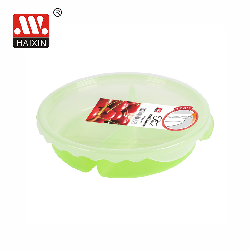 800ML recyclable plastic round food container set reusable food container with lid